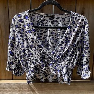 shein • purple cropped leopard print shirt